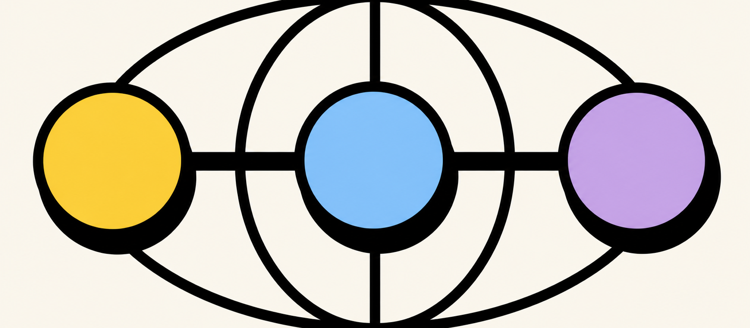 Illustration: three connected circular nodes across a globe outline, representing three regional hubs